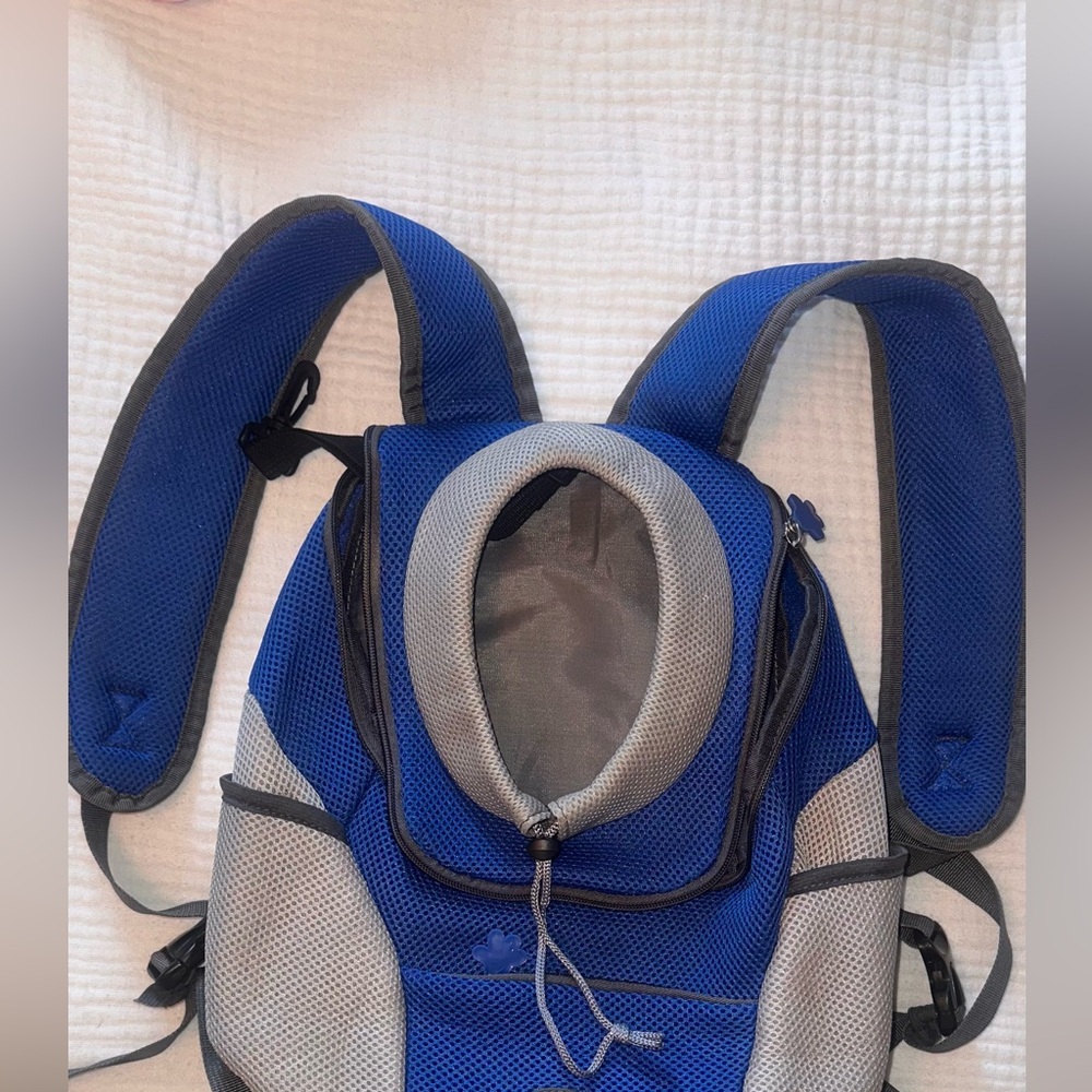 Blue and Gray Small Pet Backpack
